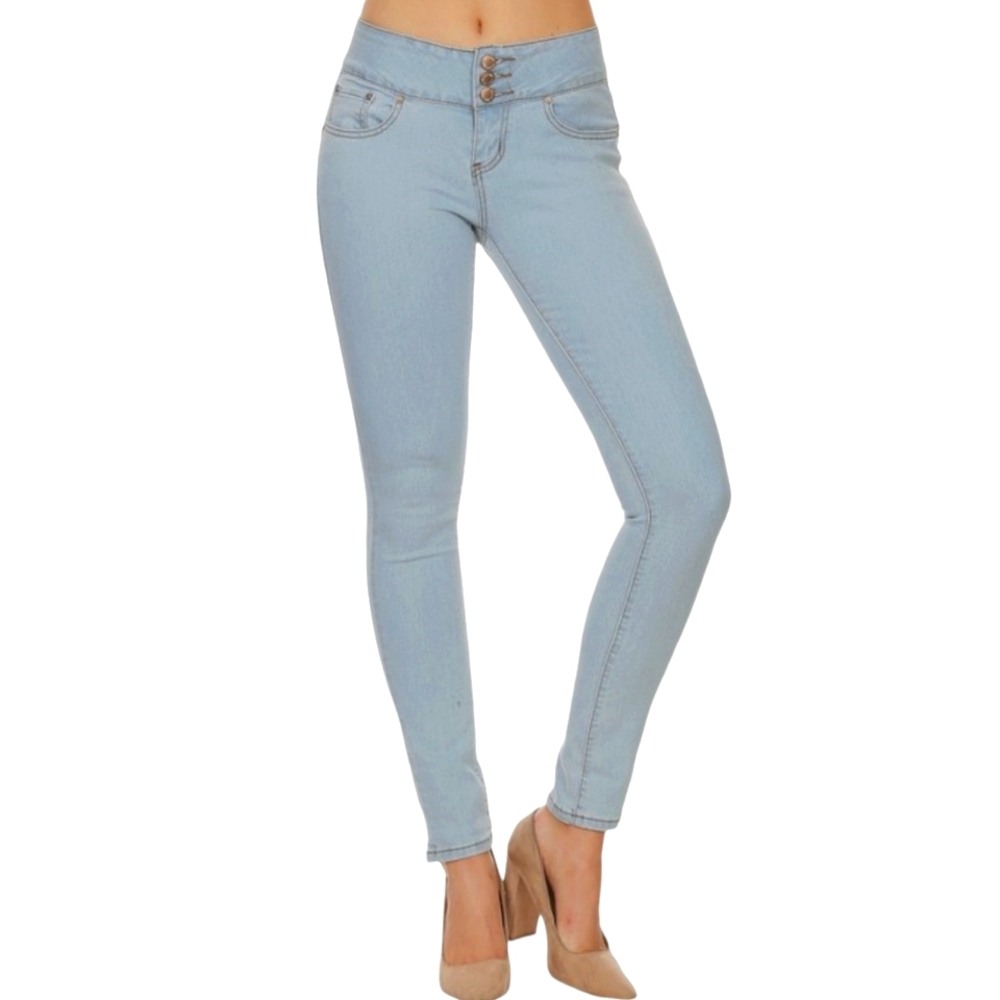 VinsMe  Basic Women Skinny Jeans - Baby Blue